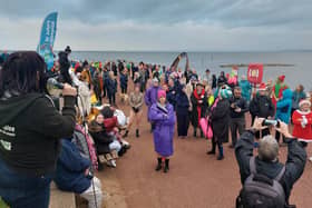 Last year's annual Boxing Day dip for St John's Hospice took place on New Year's Day.