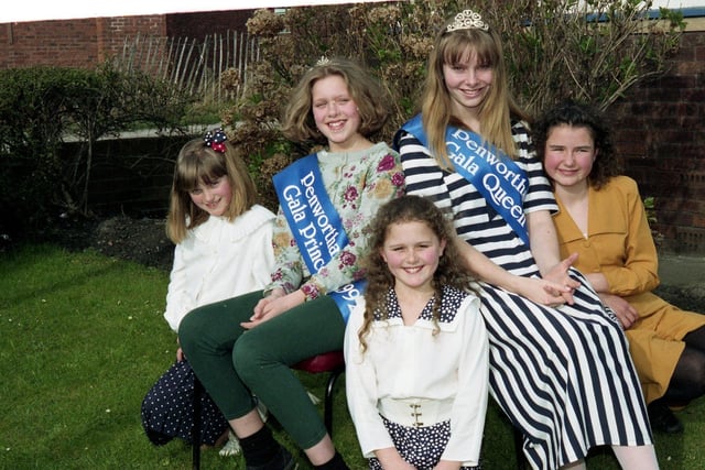 Penwortham Gala Queen Naomi Cubberley, 17, and Princess Joanne Isles, 11, with their attendants (from left) Rebecca Tate, 9, Laura Roe, 9, and Clare Glover, 12. They were crowned at a special disco.