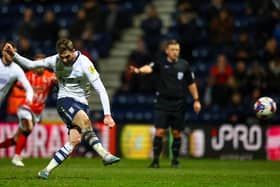 Preston North End's Troy Parrott scores his side's equalising goal from the penalty spot