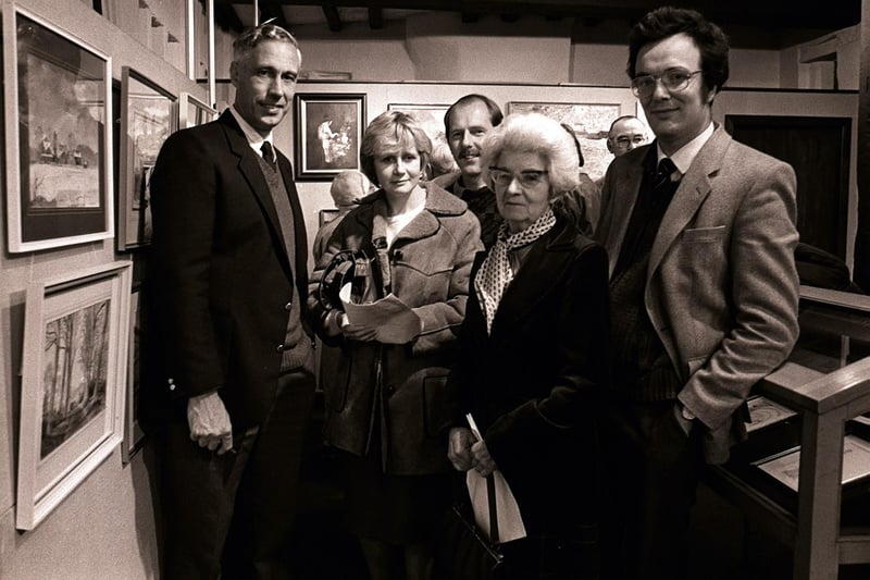 1986: Dr. David Hunt (far right) at the South Ribble Art Exhibition in the South Ribble Museum