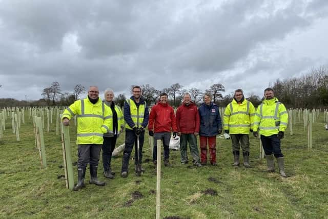 Volunteers from United Utilities joined a Ribble Rivers Trust tree planting session at Lower Gill, near Tosside in the Forest of Bowland, to support the creation of a new woodland area.