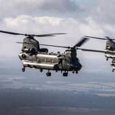 The RAF said student pilots are conducting training exercises in the helicopters over Lancashire this week. Copyright: UK MOD © Crown copyright 2020