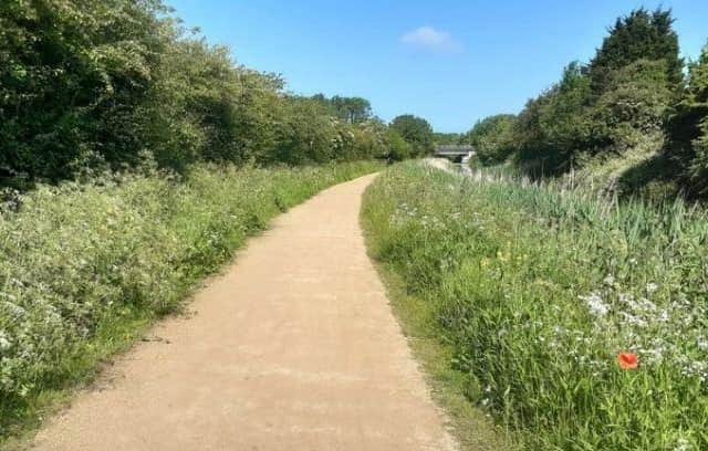 Part of the resurfaced towpath in Cottam, Preston.
Image from the Canal and River Trust