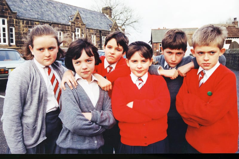 Pupils at Broughton School who are campaigning to try to stop a new bypass being built on their doorstops.

Michelle Taylor, Michelle Price, Robert Billington, Heather Lindsay, Christopher Percy and Edward Carefoot.
January 1995