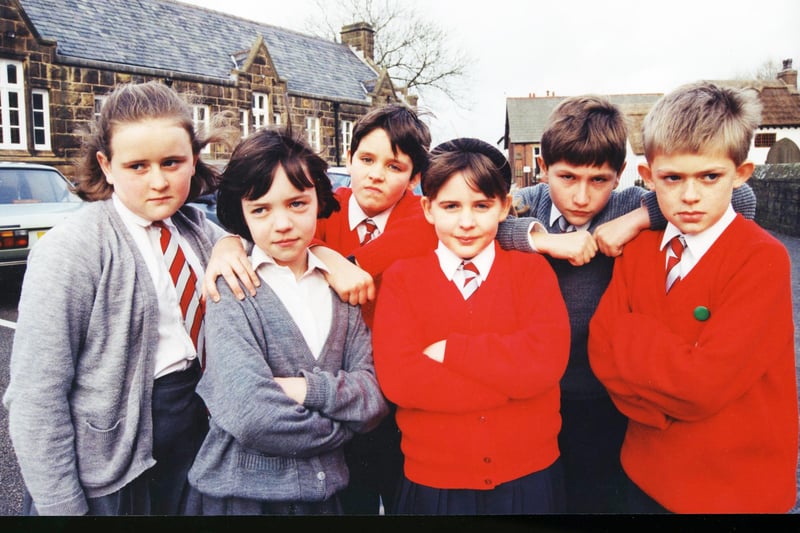 Pupils at Broughton School who are campaigning to try to stop a new bypass being built on their doorstops.
Michelle Taylor, Michelle Price, Robert Billington, Heather Lindsay, Christopher Percy and Edward Carefoot.
January 1995