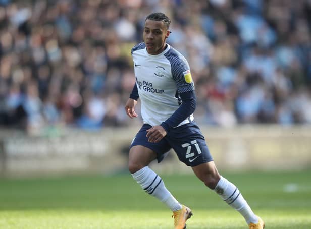 Cameron Archer during his loan stay with Preston North End