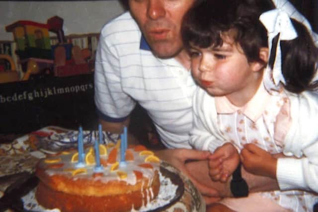 Elizabeth MacRae with her father Peter MacRae who died after he was given contaminated blood