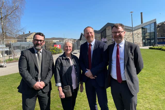 Rob Huntington RBC CEO, Alyson Barnes Council Leader, Andy MacNae MP, Minister Norris