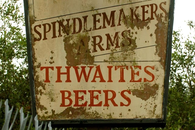 Sign for the Spindlemakers Arms - a pub long closed down and left to rot over many years