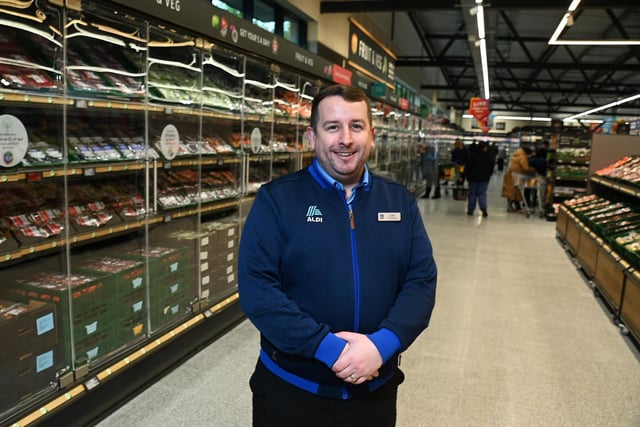 Store manager Liam Morris inside the new supermarket