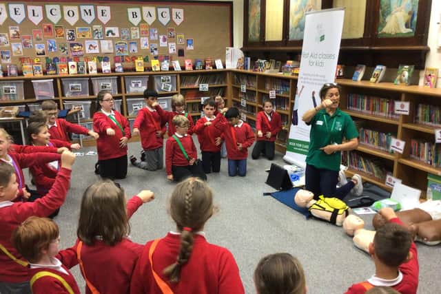 A Dragons' Den backed company gave a first aid workshop to pupils at Bowerham Primary School in Lancaster.
