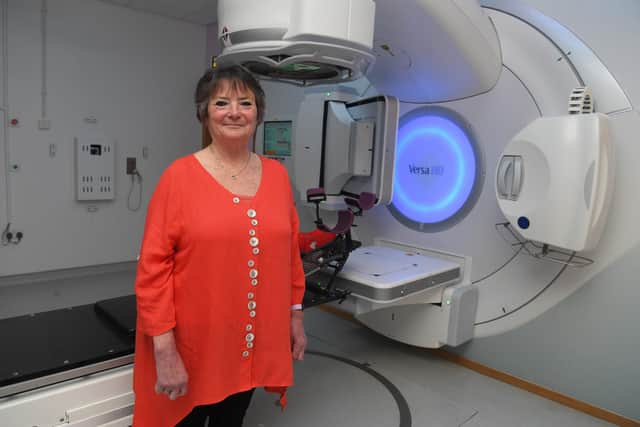 Anita Brown from Blackpool has become Rosemere Cancer Centre’s first patient to start and finish a course of radiotherapy treatment using its new, £1.3 million SGRT – Surface Guided Radiotherapy system