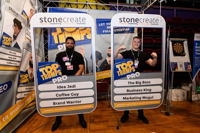 Sal Vahed and  Owen Green from StoneCreate at Lancashire Business Expo 2022. Photo: Kelvin Stuttard