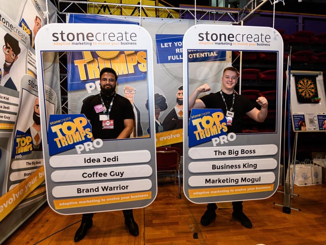 Sal Vahed and Owen Green from StoneCreate at Lancashire Business Expo 2022. Photo: Kelvin Stuttard
