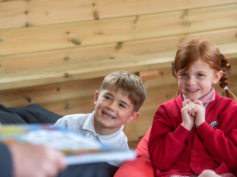 Something has tickled these two pupils in the new book