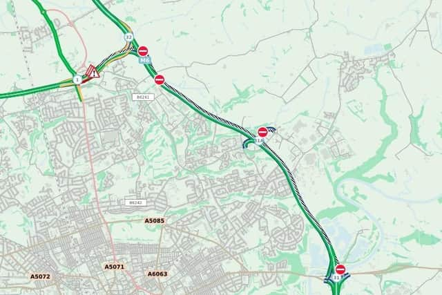 The M6 was closed on Sunday morning between junctions 32 and 31