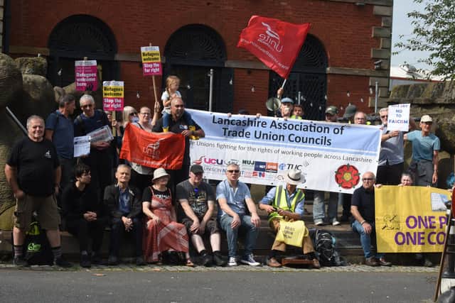 An anti-fascist rally took place in Preston city centre on the day of the controversial gathering in Samlesbury