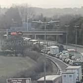 Emergency services are at the scene between junction 28 for Leyland and junction 27 for Standish and diversions are in place