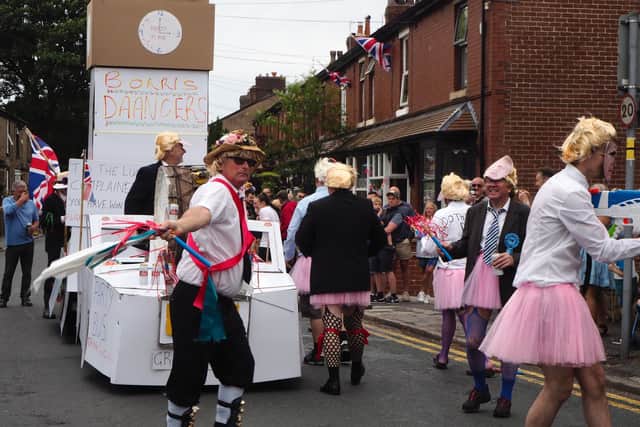 Dancing in the street - The Rib Club Band Borris Dancers Photo: Fiona Finch