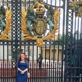 Rebecca Ramsay outside Buckingham Palace