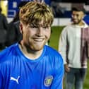 Joel Davidson hit the winning goal for Lancaster City in the FA Cup (photo: Phil Dawson)