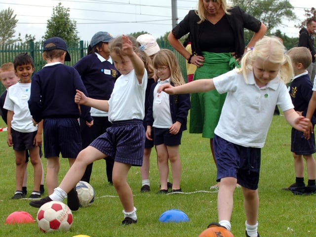 More football skills on show for the infants at Fulwood and Cadley Primary School
