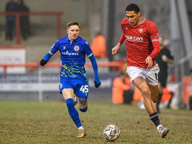 Morecambe striker Marcus Dackers spurned an opportunity on Tuesday evening Picture: Morecambe FC