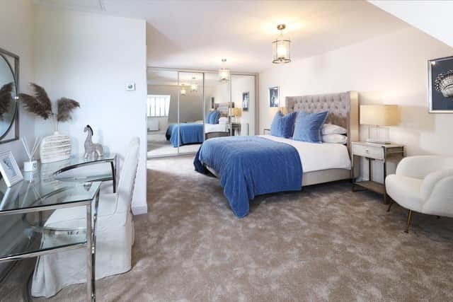 The main bedroom, with dressing area and en-suite spans the entire second floor of the Snowdon. Photo: Anwyl Homes