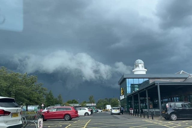 The sky over Morrisons on Riversway, Preston.