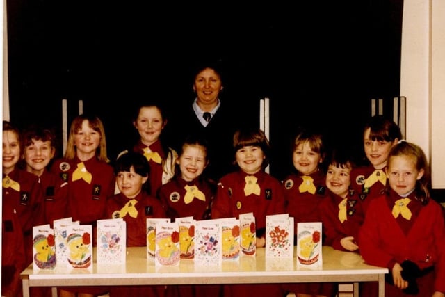 This photograph of 3rd Lea St Peter and St Paul's Brownies was taken at Easter 1991