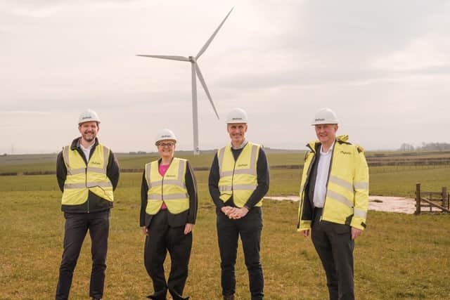 (from left) OnPath Energy's sustainability and community director Robin Winstanley, MP for Morecambe and Lunesdale Lizzi Collinge, Bill Esterson MP and OnPath Energy CEO Richard Dunkley