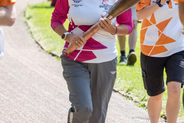 Shelly Williams taking part in The Queen's Baton Relay