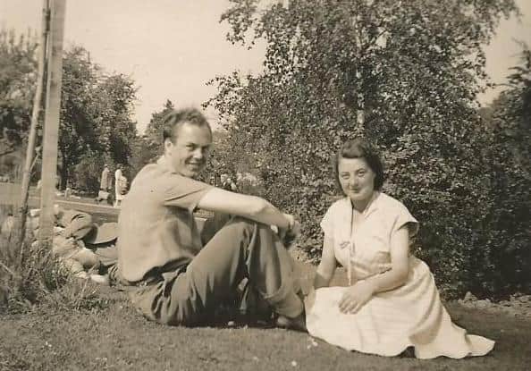 Peter Fox with fiancee Mary 'Molly' Wiliams in a Preston park.