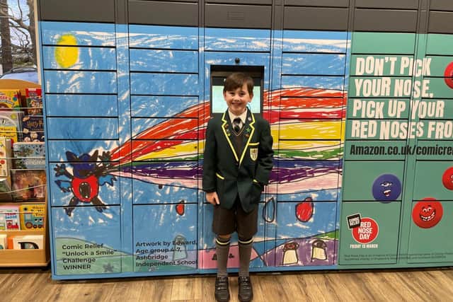 Hutton pupil's joyful design brought to life for Red Nose Day with Amazon.