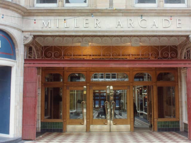The elegant entrance to Miller Arcade