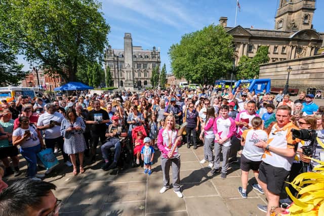 Lisa Whiteside with the Queen's Baton Relay when it visited Preston as part of the build-up to the Commonwealth Games in Birmingham (Photo by Matt Keeble/Getty Images for Birmingham 2022 Queen's Baton Relay).