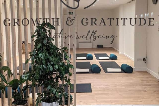 Growth and Gratitude Yoga studio.