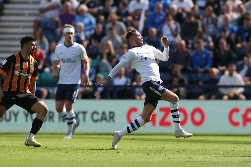 Alan Browne in action against Hull

Photographer Stephen White/CameraSport

The EFL Sky Bet Championship - Preston North End v Hull City - Saturday 6th August 2022 - Deepdale - Preston

World Copyright © 2022 CameraSport. All rights reserved. 43 Linden Ave. Countesthorpe. Leicester. England. LE8 5PG - Tel: +44 (0) 116 277 4147 - admin@camerasport.com - www.camerasport.com