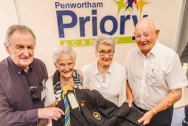 Class of 53 with Priory's old uniform