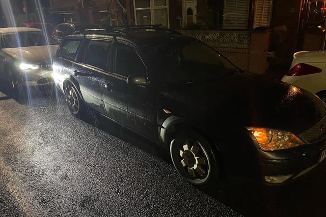 This Ford Mondeo was stopped in Preston Road, Chorley. Checks revealed the insurance policy was cancelled in April. The driver now faces a £300 fine and six points on their licence.
