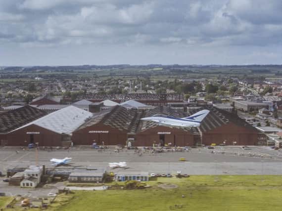 Experimental Aircraft Programme in flight over BAE Systems' plant in Warton