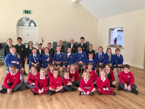 Children from  Garstang St Thomas, SS Mary and Michael's and Garstang County Primary came together at St Thomas Parish hall for the annual democracy day
PICTURE Lynn Harter