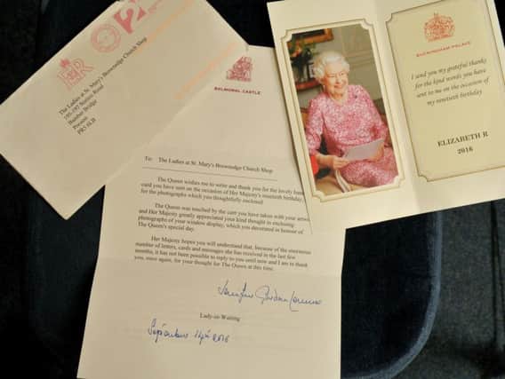 The card and letter from the Queen