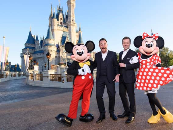 Ant & Dec with Mickey Mouse and Minnie Mouse