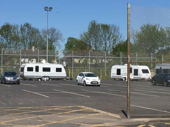 Four caravans are currently camped at the West View Leisure Centre.