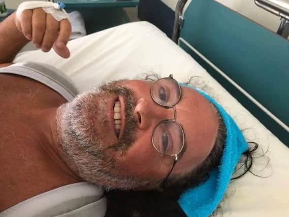 Stephen Moss in hospital