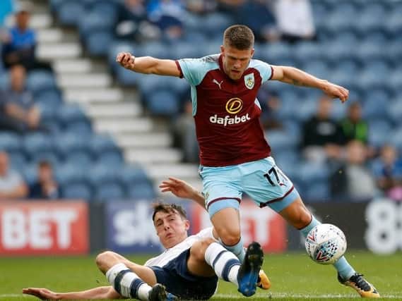Josh Earl in the thick of the action against Burnley.