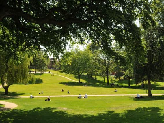 Winckley Square Gardens at the heart of the city of Preston