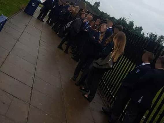Pupils lined up at Houghton Kepier