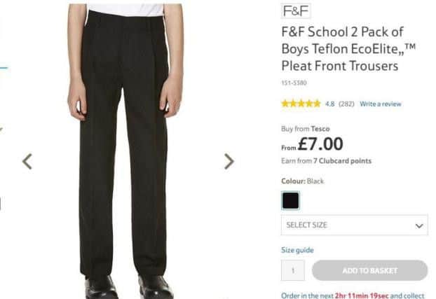 A similar pair of trousers is available for 7 at Tesco.